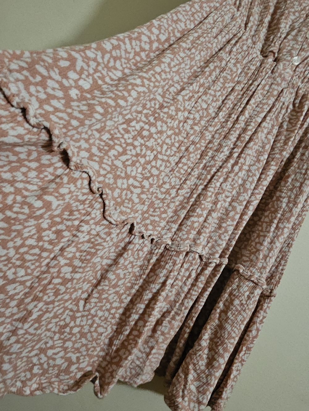 Abercrombie & Fitch Blush Pink Printed Tiered Maxi Dress - Picture 3 of 4